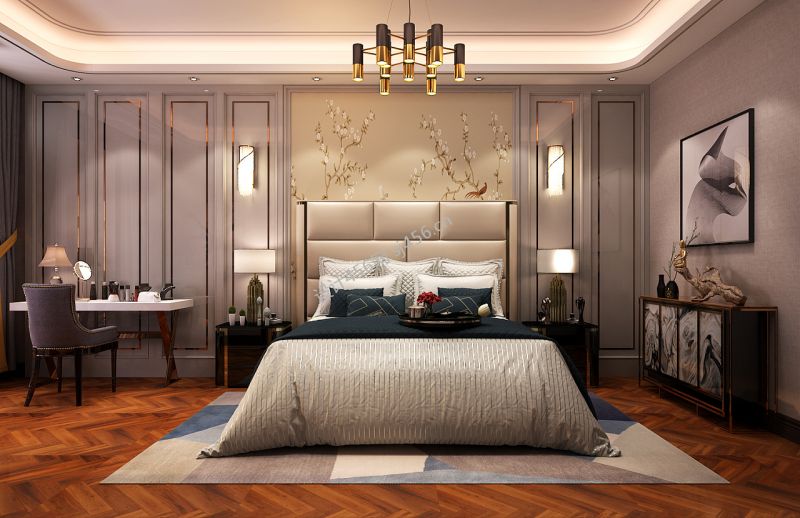 300平别墅现代风格卧室装修效果图