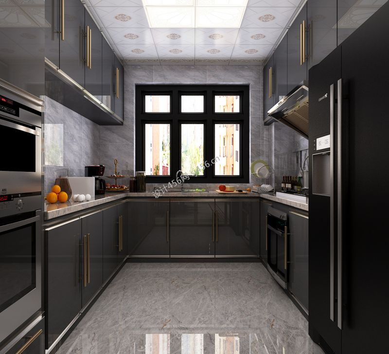 300平别墅现代风格厨房装修效果图