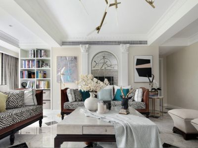 阳光·凤栖澜湾美式风三居室121平米设计效果图案例