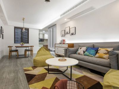 逸合·中央公园简约风三居室149平米设计效果图案例