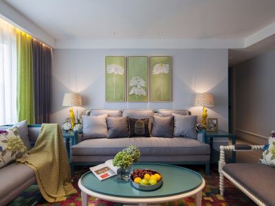 宝安江南城中式风三居室136平米设计效果图案例