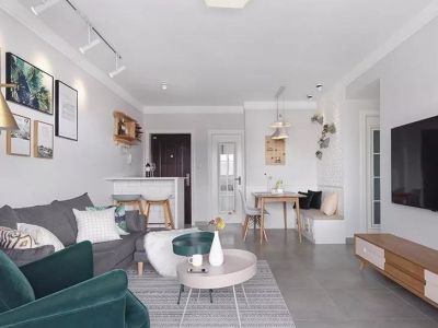 黄海缘居北欧风格120平米三居室装修案例