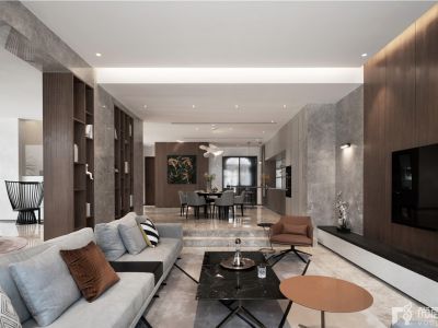 中国铁建花语江南现代风格200平米装修案例