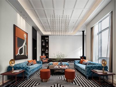 万科翡翠春晓360平方四室现代装修案例