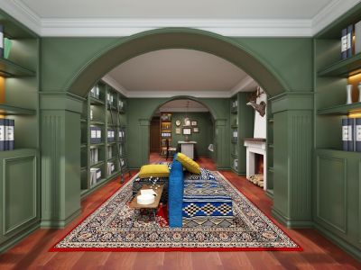 东鼎迎泽里104平三居室复古风格装修案例