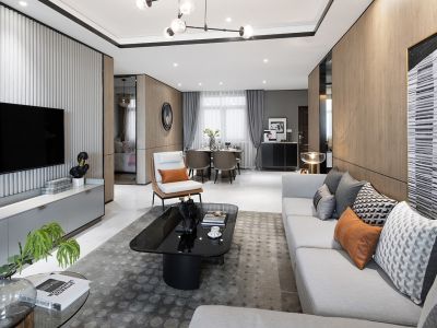 邻水湾景苑现代风格120平米装修案例