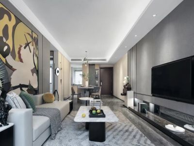 万科公园大道98㎡三居室现代风格装修案例