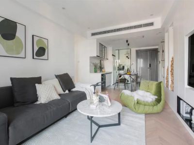 中铁诺德城89㎡三居室现代风格装修案例