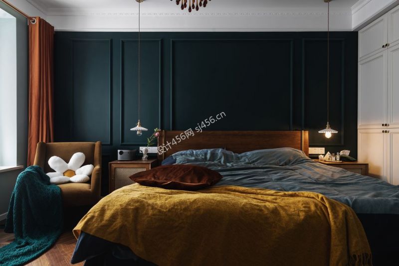 130㎡三居室美式风格卧室装修效果图