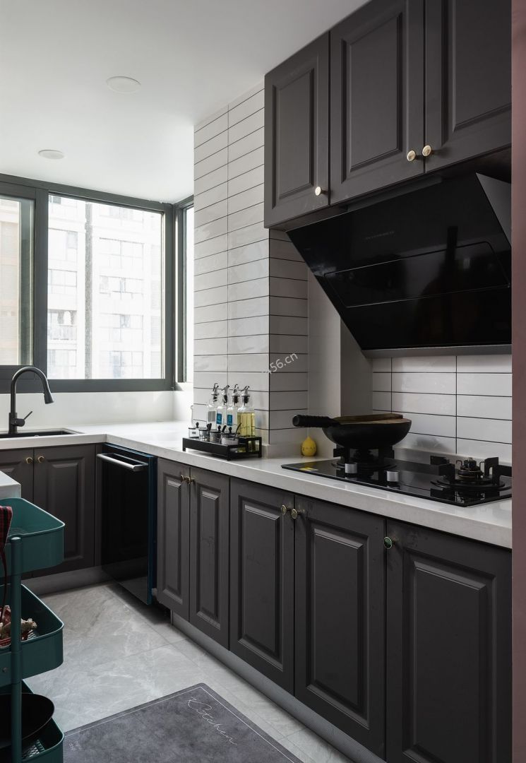 130㎡三居室美式风格厨房装修效果图