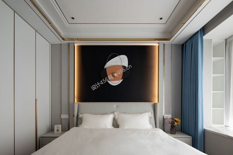 220㎡四居室现代风格卧室床头装修效果图