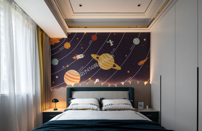 220㎡四居室现代风格卧室吊顶装修效果图