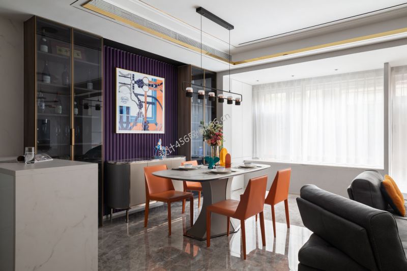 220㎡四居室现代风格餐厅装修效果图