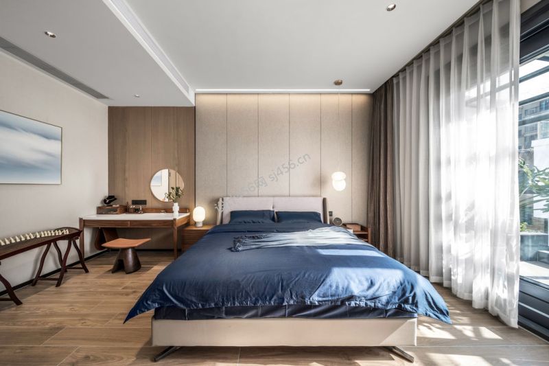 230平别墅现代风格卧室吊顶装修效果图