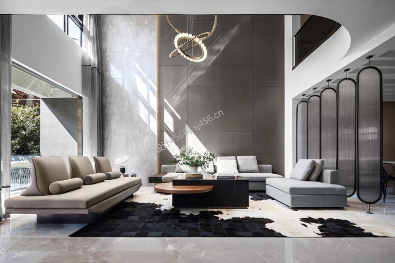 230平别墅现代风格客厅装修效果图