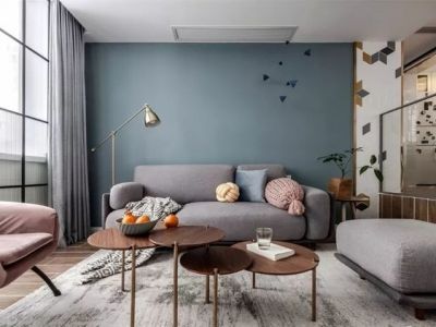 岚湾·正荣府北欧风三居室97平米设计效果图案例