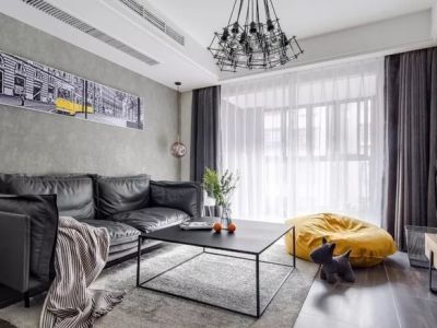 鸿通·翡翠城80平米现代风二居室设计效果图案例