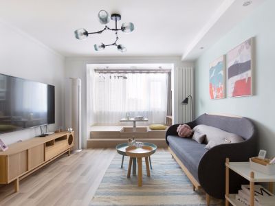 鸿通雍河湾北欧风三居室118平米设计效果图案例