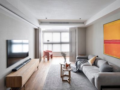 盛豪首港城108平米现代简约三居室装修案例