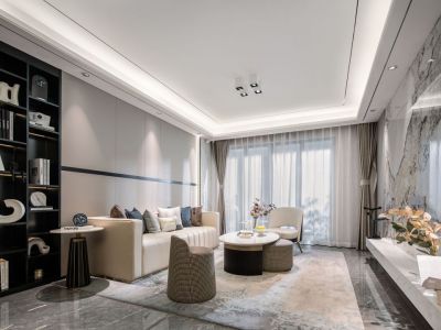 东方剑桥132㎡现代轻奢三居室装修案例