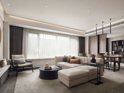 协信城立方128平现代简约三居室装修案例