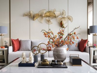 汤泉香格里150平方四室新中式装修案例