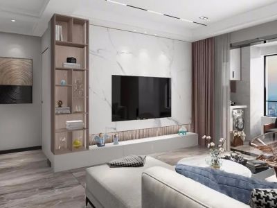 御龙天峰125㎡现代轻奢三居室装修案例