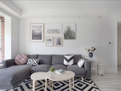 龙池映110㎡三居室北欧风格装修案例