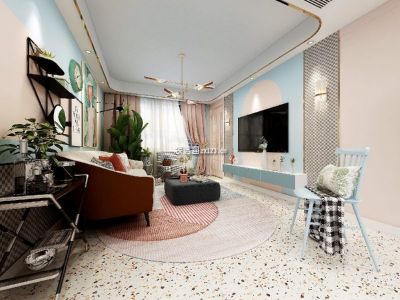 朗诗绿色街区116平混搭风格装修案例