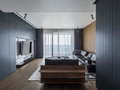 海伦春天118平现代风格三居室装修案例