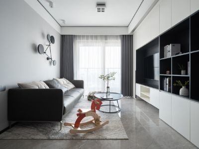 弘阳美的昕悦尚宸123㎡三居室现代风格装修案例