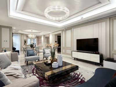 江雁郦湖美墅250㎡别墅美式风格装修案例