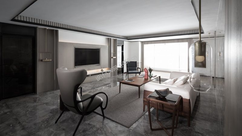 现代风格145平米客厅电视墙家装效果图