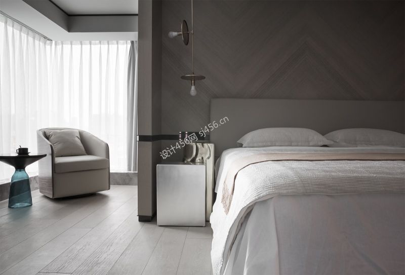 现代风格145平米卧室床家装效果图