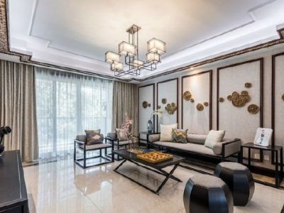 百悦天鹅湖130平新中式风格装修案例