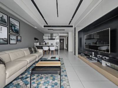 和信孔雀天成125平现代简约风格装修案例