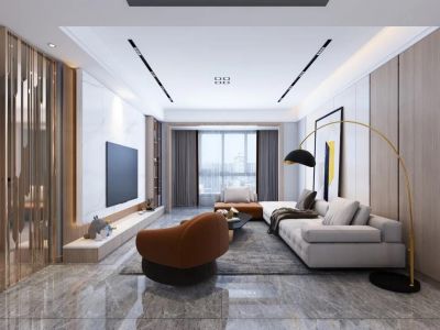 玉圭园140㎡三居室现代风格装修案例