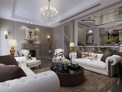 中建城中墅290平方别墅现代装修案例