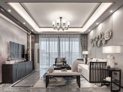 招商 碧桂园依云四季新中式风格116平米装修案例