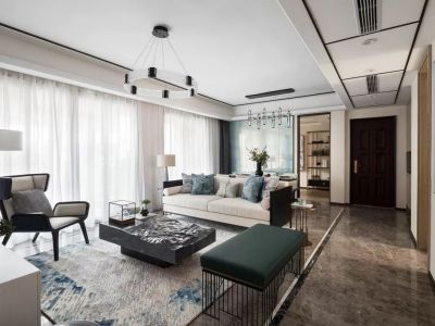 越秀·向东岛现代风格117平米装修案例