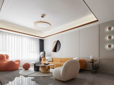 香庭海岸欧式风三居室123平米设计效果图案例