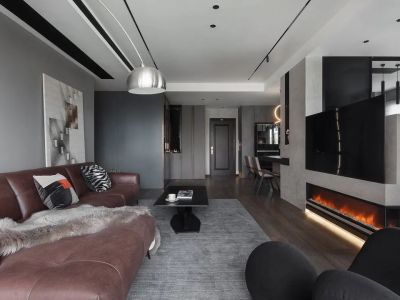 新力紫园102平现代风格二居室装修案例