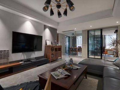 苏宁睿城128㎡三居室现代风格装修案例