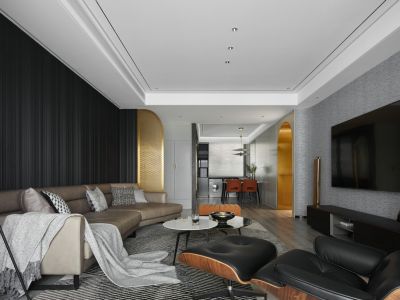 海伦春天148平轻奢风格三居室装修案例