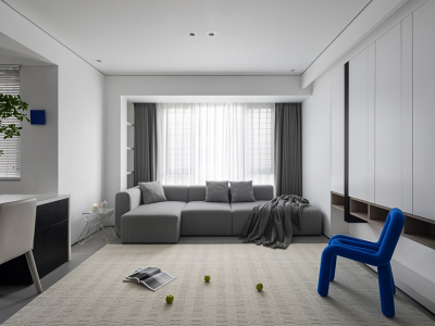 世茂·铂曼112平简约风格三居室装修案例