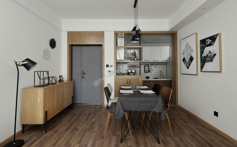 北欧风格78平米餐厅桌椅家装效果图