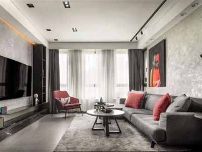 中南·春风南岸现代风三居室133平米设计效果图案例