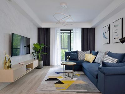 中梁壹号院北欧风二居室93平米设计效果图案例