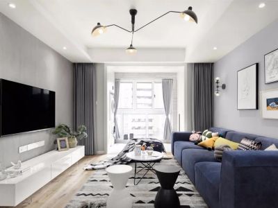 合肥宝能城113平米北欧风格三居室装修案例