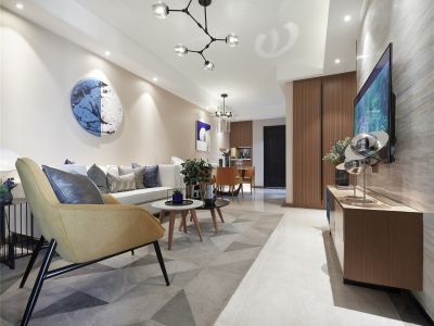 正大蓝城·春风蓝湾现代风格89平米装修案例